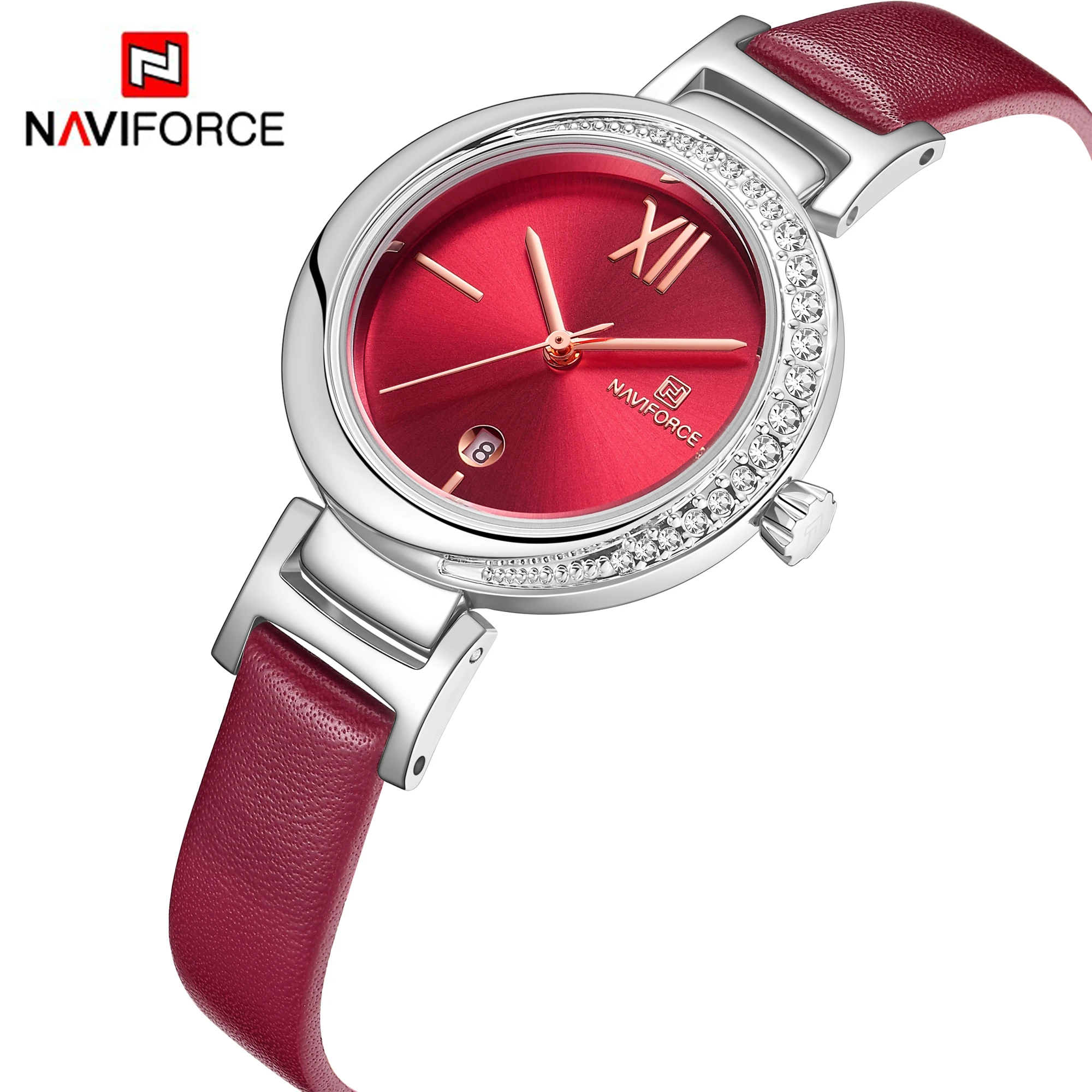 Новинка NAVIFORCE женские роскошные брендовые часы простые Кварцевые