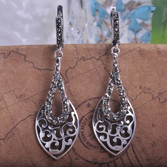 Женский комплект из сережек и ожерелья Blucome длинный подвесок в турецком стиле