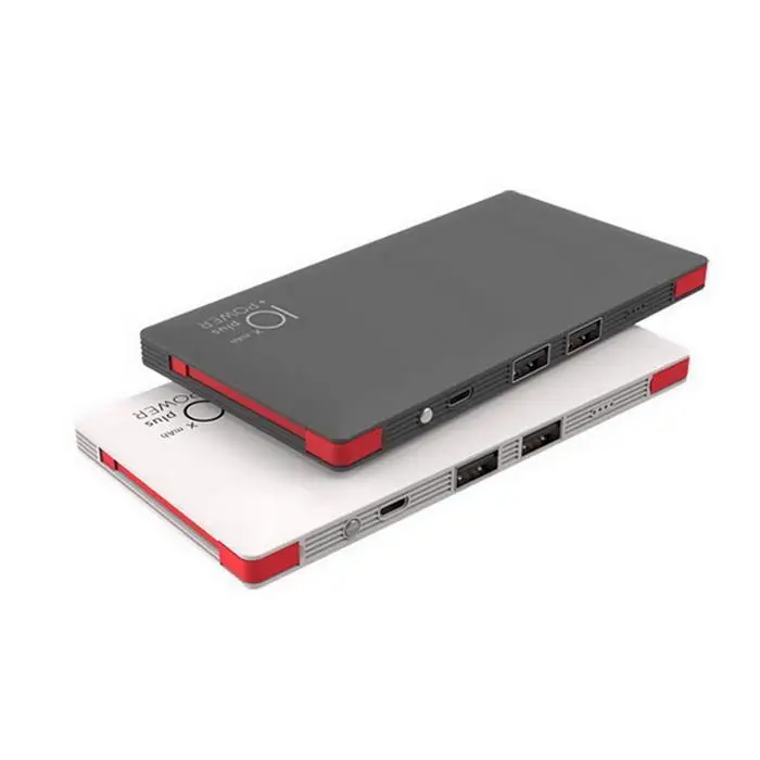 Ультра тонкий 10000mAh банк питания портативное зарядное устройство mi ni внешний