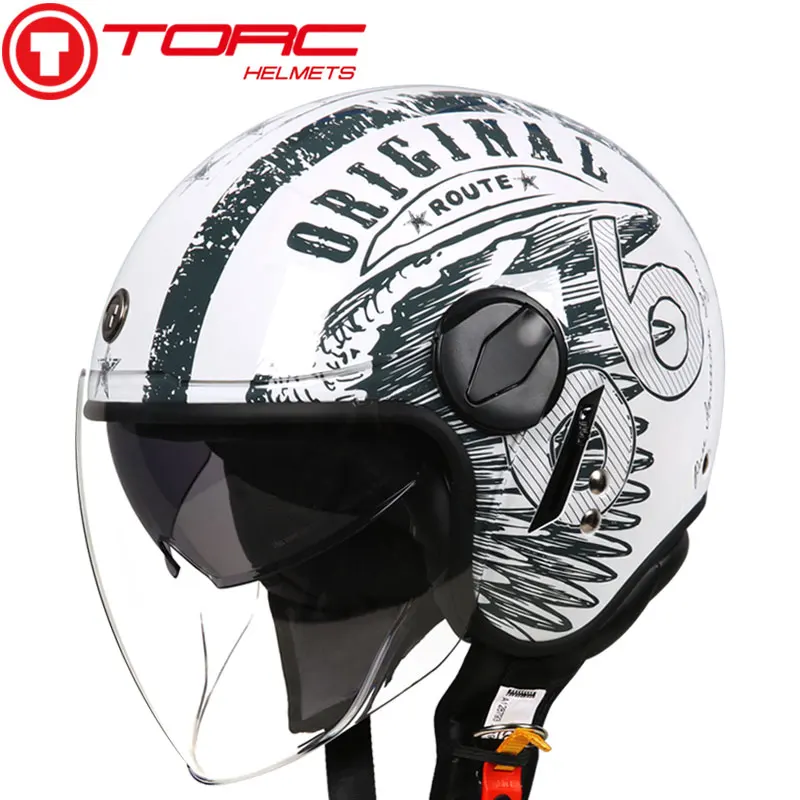 TORC T595 реактивный шлем moto rcycle открытый шлем Ретро персонализированный мото rbike двойной козырек шлем capacete moto шлем DOT