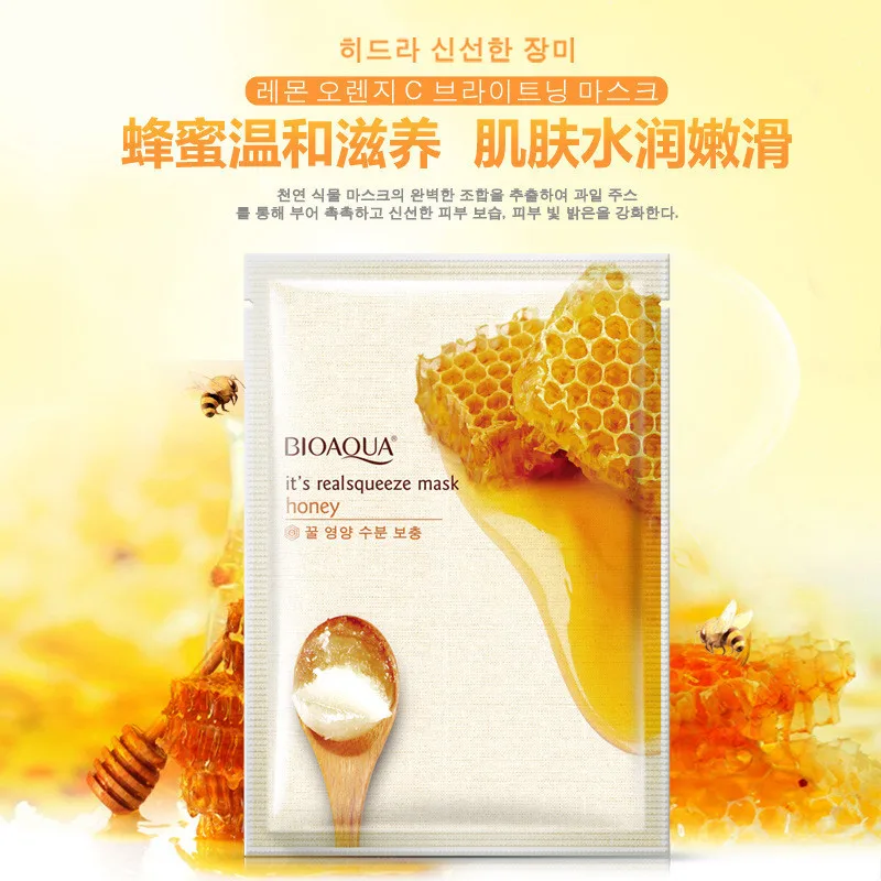 BIOAQUA, 1 шт., Медовая маска для лица, увлажняющая, сужающая поры, маска для лица, контроль жирности, питательная маска для ухода за кожей
