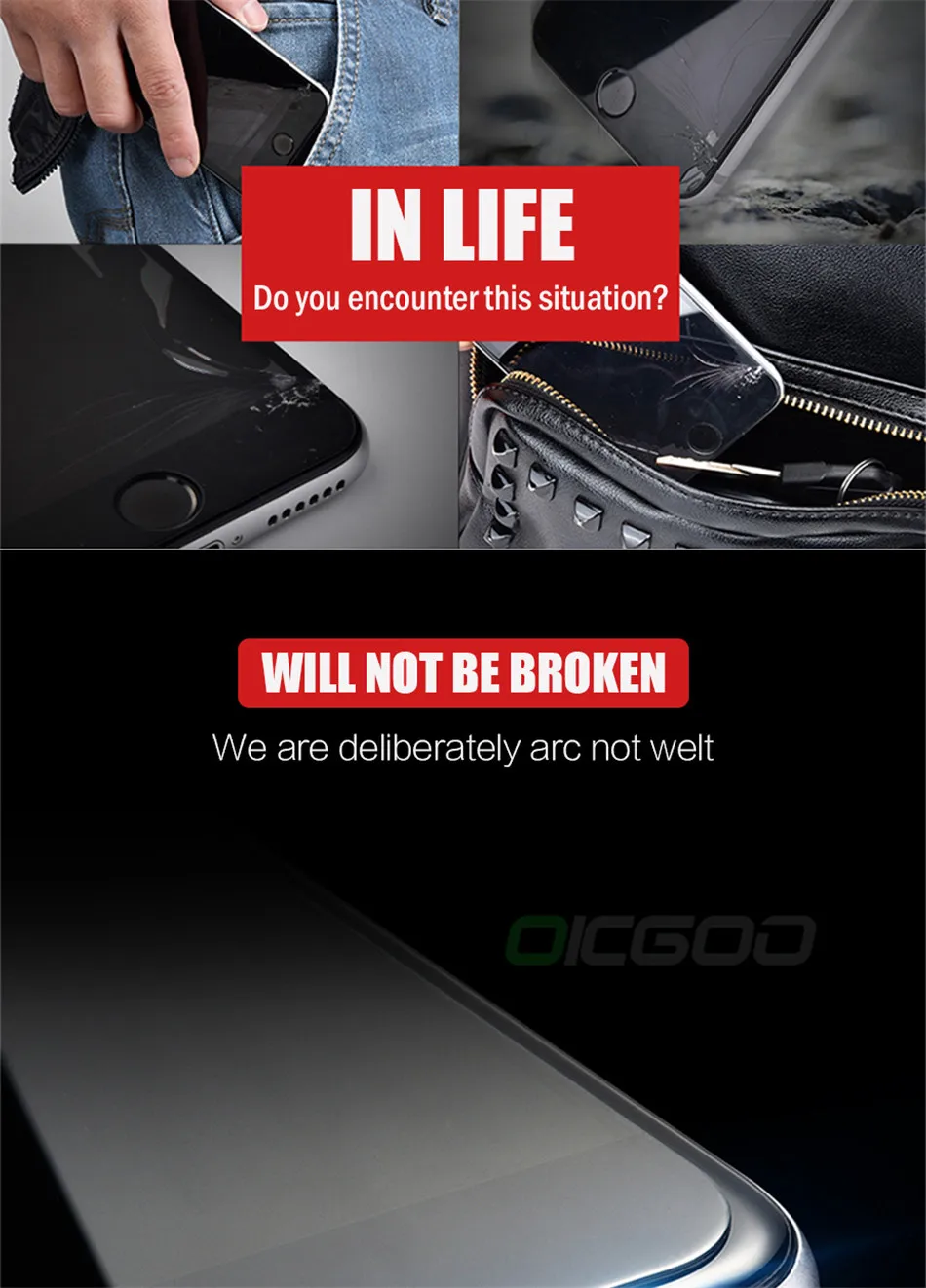 OICGOO закаленное стекло для iPhone 7 8 6 Plus 5 5S SE Защита экрана для iPhone 6 6s Plus 5S Xr X XS Max защитное стекло
