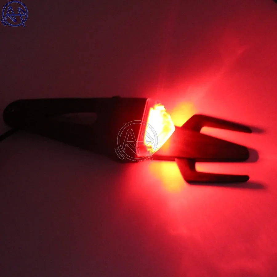 Автомобильный крест заднее крыло Черный ABS держатель номерного знака 12V LED