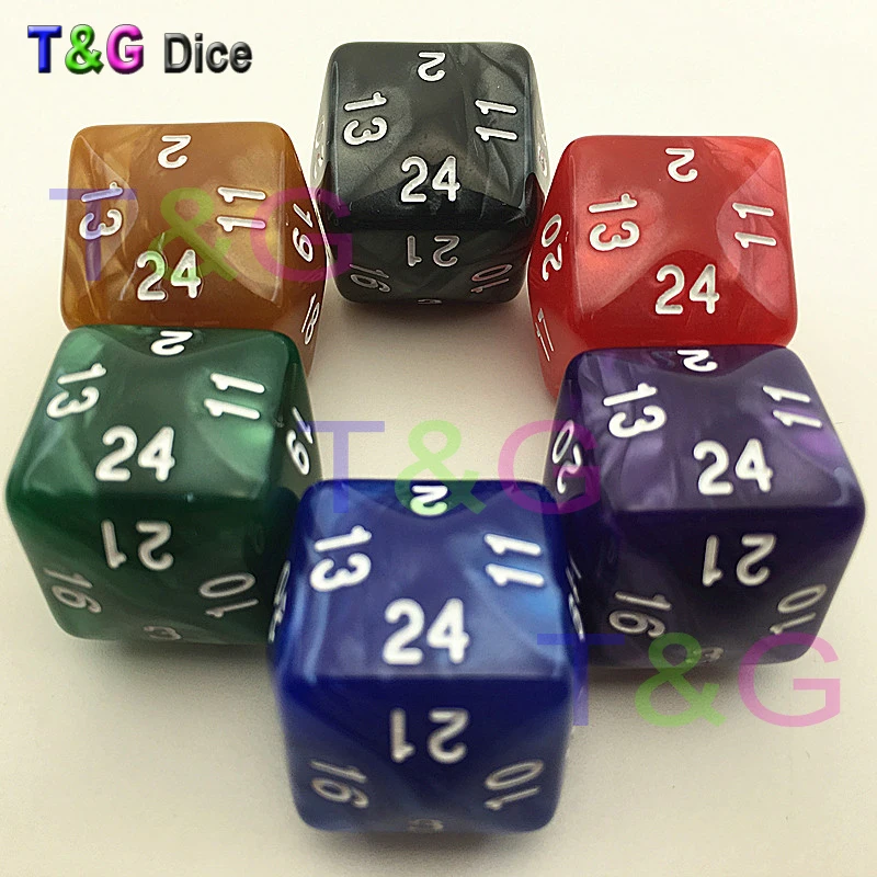 Подземелья и Драконы, настольная игра 24 сторонних игральных кости игра DND D24 6 шт./лот