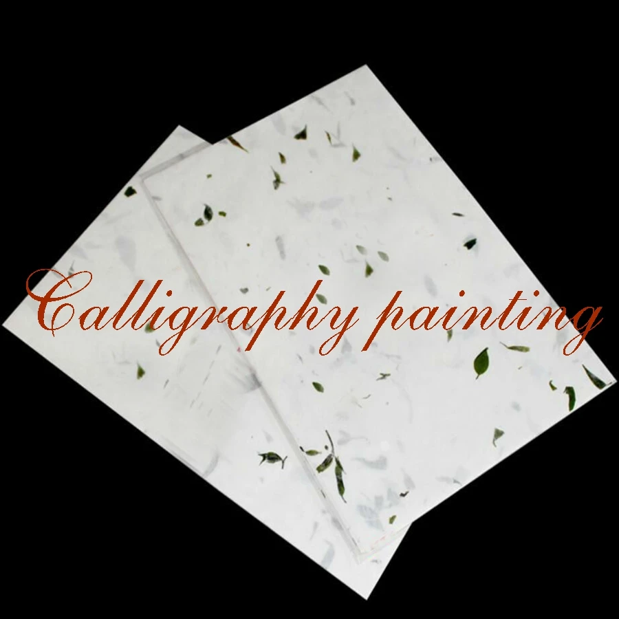 

20 Pc Natural Plant Fibre Handmade Flowers Letter Rice Xuan Paper Calligraphy