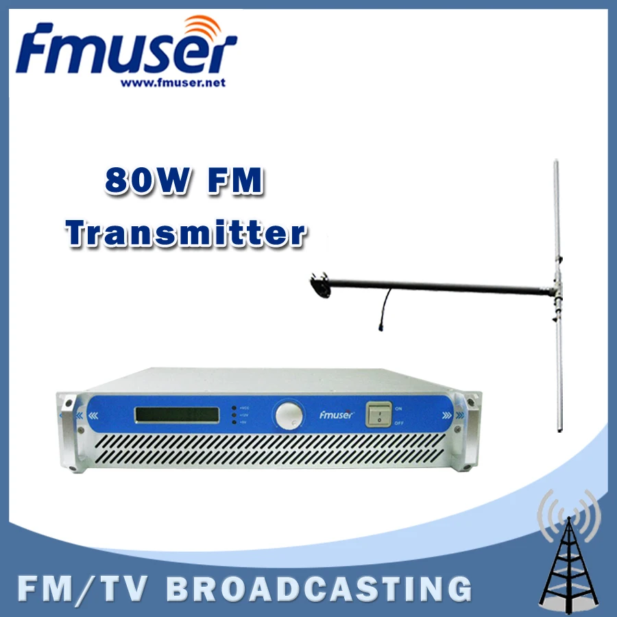 Бесплатная доставка FMUSER fsn-801 80 Вт 2u fm-вещания Радио передатчик 87.5-108 мГц + 1/2 волна