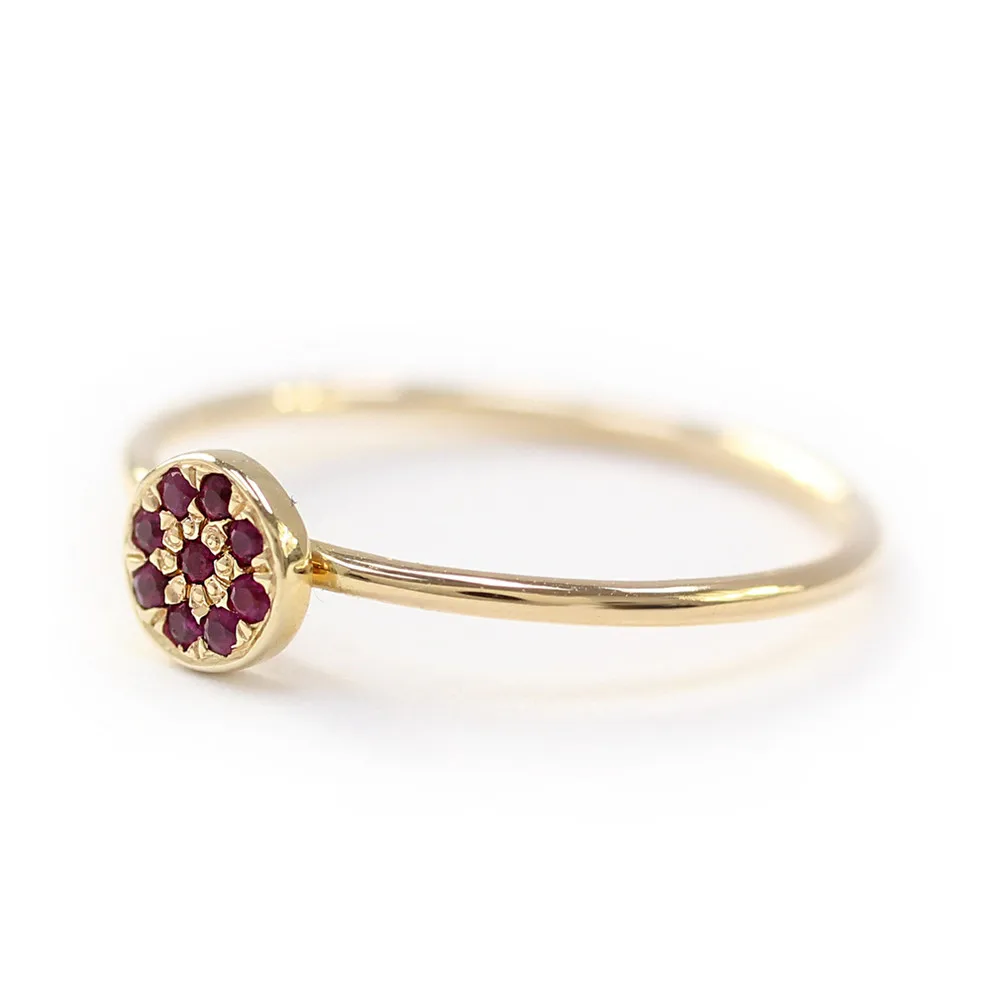 Fashion Women's Gold Plated Ruby Zircon Cluster Ring Exquisite Engagement Wedding Jewelry | Rings