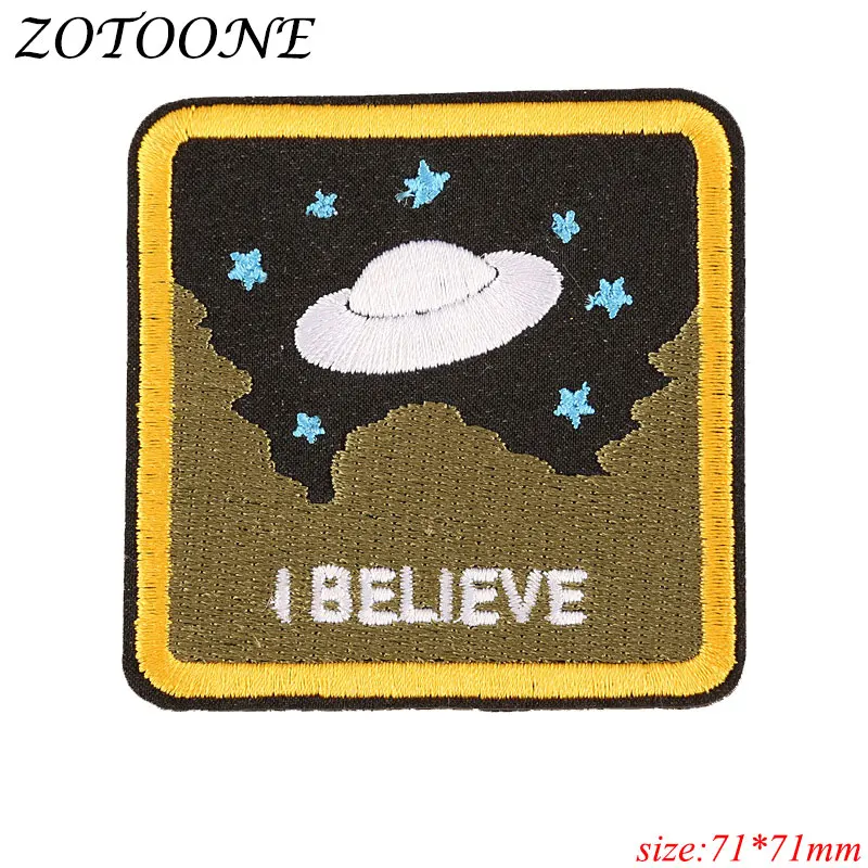 ZOTOONE сделай сам железная нашивка для одежды круглая вышивка планеты НЛО космос