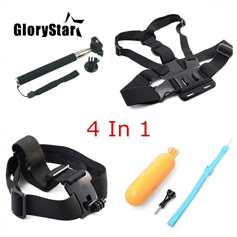 

Action Camera Accessories Bundles Mount Kit Floating Grip + Head Strap + Chest Belt Head + Monopod Tripod For SJCAM/Eken