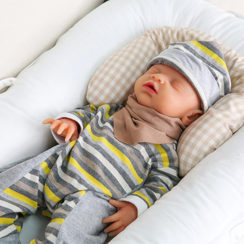 IVITA WB1514 46 см 3000 г настоящий полный силикон Bebe Reborn спящий малыш рот открываются игрушки закрытые глаза Младенцы для детей куклы