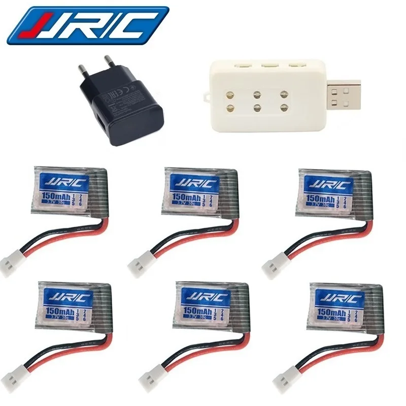JJRC H8 3 7 V 150mAh оригинальный аккумулятор и 6 в 1 зарядное устройство для H2 H48 H8Mini RC