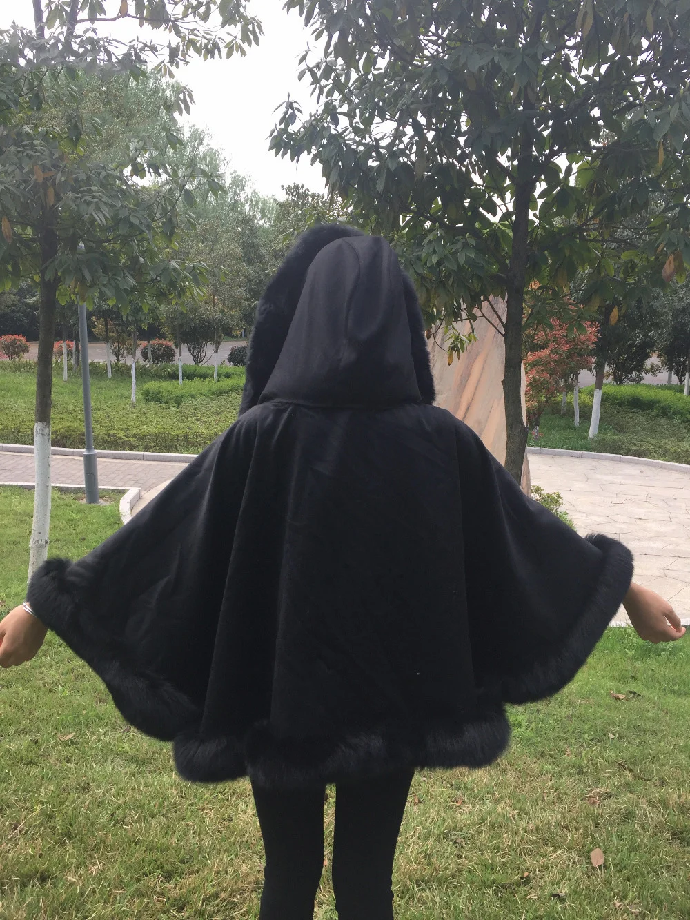 MLHXFUR Пашмина кашемировая шаль накидка пончо пальто пашмины шали с мехом