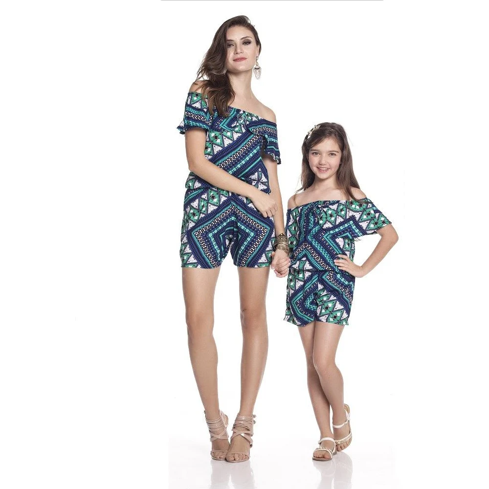 Family matching clothes 2018 short sleeve off shoulder striped fashion summer family look mother and daughter | Мать и ребенок