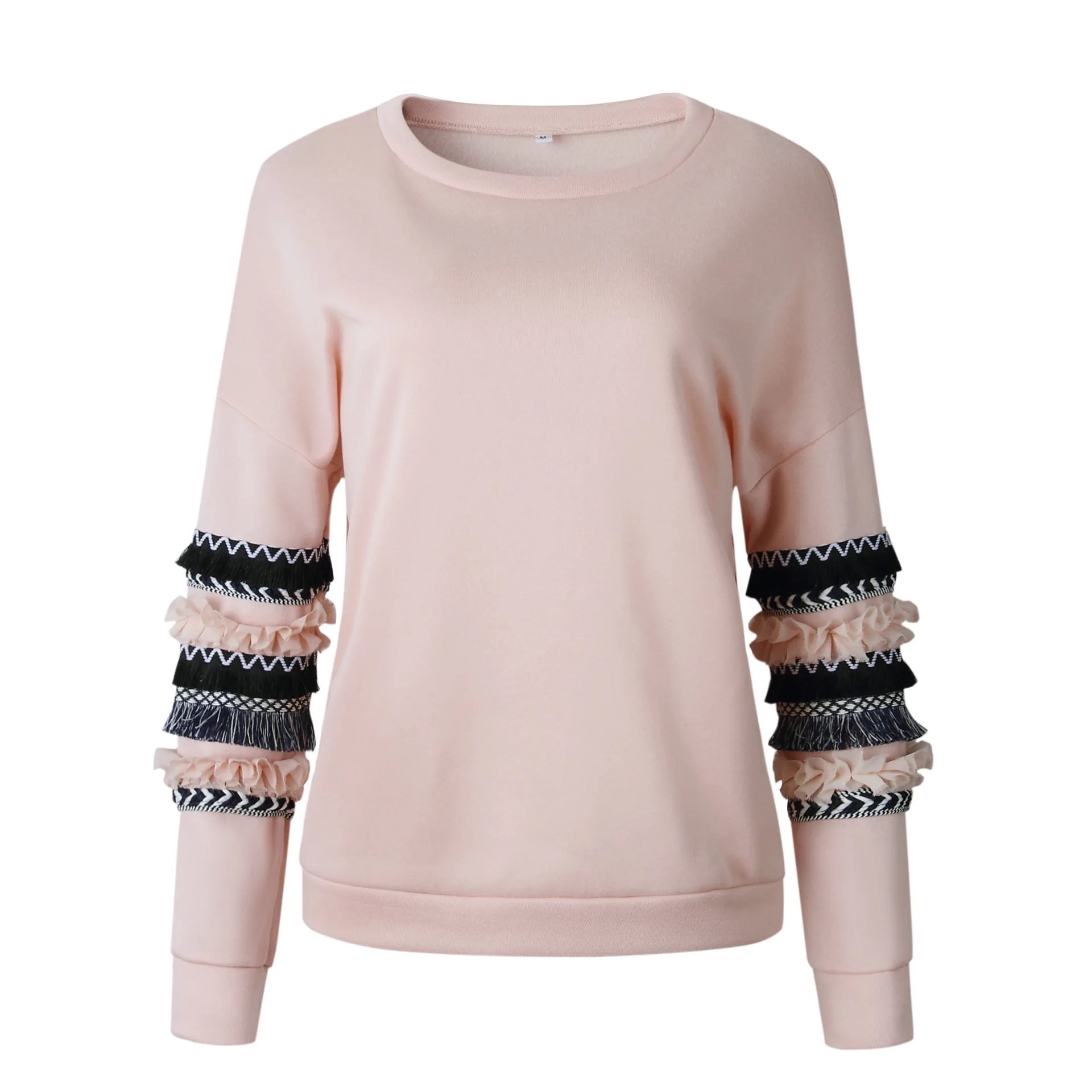 Осенне-зимние толстовки с капюшоном женские Лоскутные в полоску уличная одежда