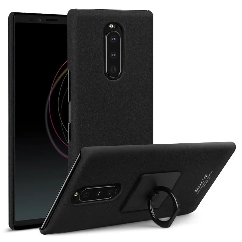 Для sony Xperia 1 чехол IMAK ковбойский жесткий пластиковый чехол для телефона с подставкой для sony Xperia 1 - Цвет: Black