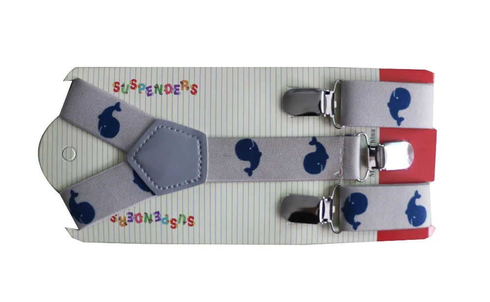 Подтяжки для мальчиков бежевого цвета с рисунком Кита новый дизайн бесплатная