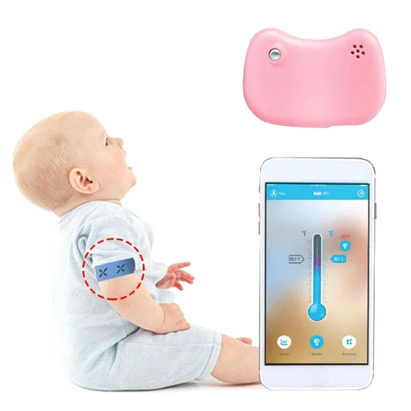 Pink Умный детский беспроводной термометр, умный браслет с Bluetooth монитором, термометр с высокой температурой, умный термометр с сигнализацией - Цвет: Pink