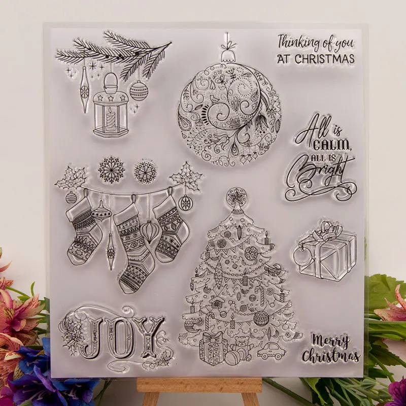 CLEAR STAMPS merry Christmas DIY Scrapbook Card album paper craft silicon rubber roller transparent stamps A577 | Дом и сад