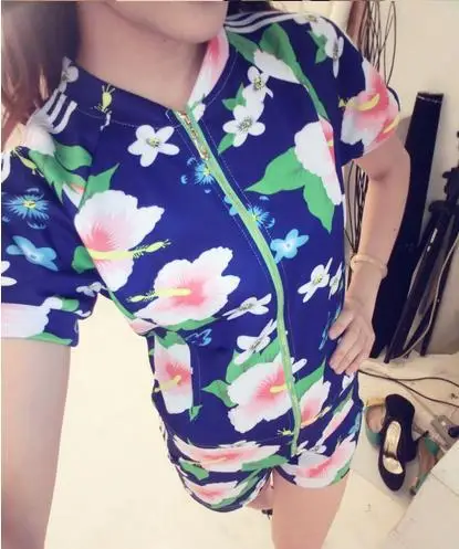 2014 summer new sport suit women's leisure short sleeve shorts sportswear star with money | Женская одежда
