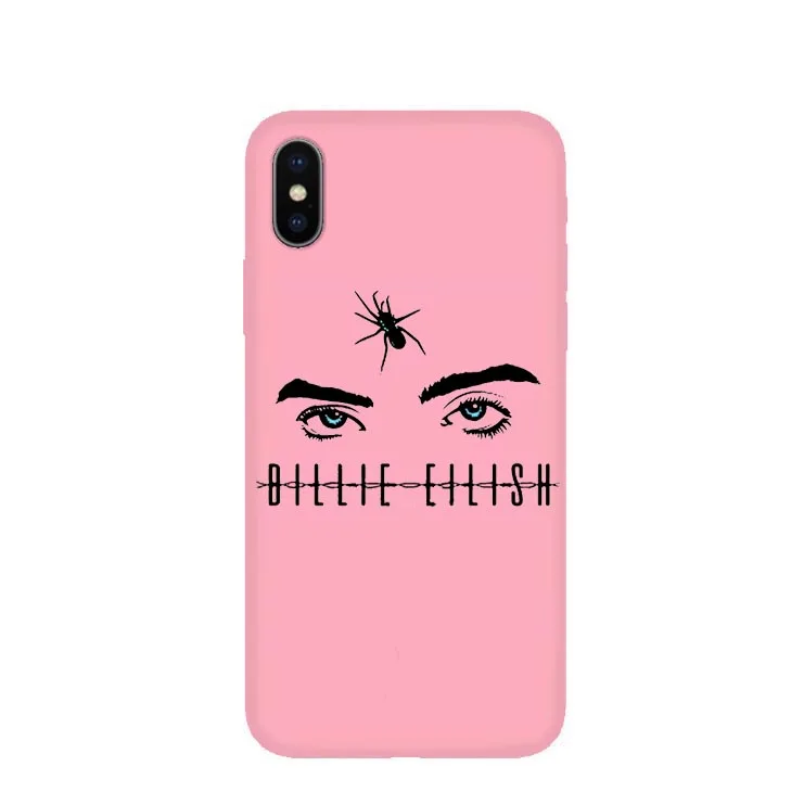 TPU Billie Eilish rainbow blohsh глаза океана Мягкий ТПУ розовый чехол для телефона для 11 Pro MAX X10 5 5S 6 6splus 7 8Plus XS MAX XR - Цвет: TPU