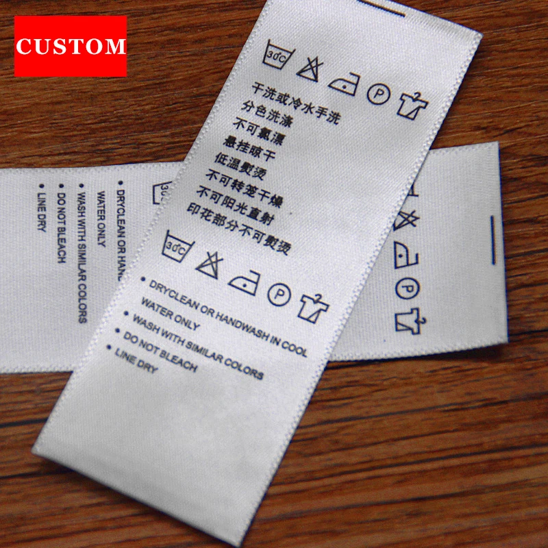 factory customized garment washing label ribbon clothing printed personalized shoes labels handmad private hand made labels