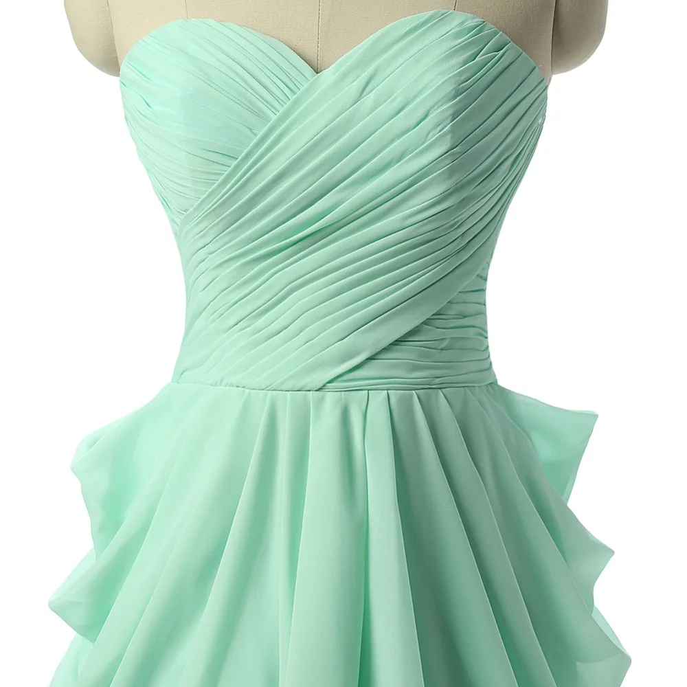 Милое шифоновое платье barato verde vestidos de fiesta cortos elegantes 2015 реальные фотографии готовы