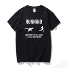 Мужская футболка с мотивацией бега, Забавные футболки для бега, новинка, хлопковая футболка с коротким рукавом, мужские топы