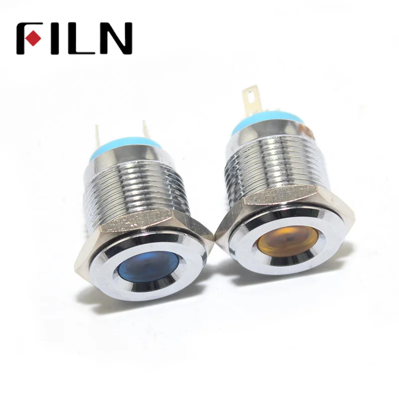 FILN FL1M 16FJ 2 12V 24V 220v красная синяя зеленая светодиодный металлический индикатор 16mm