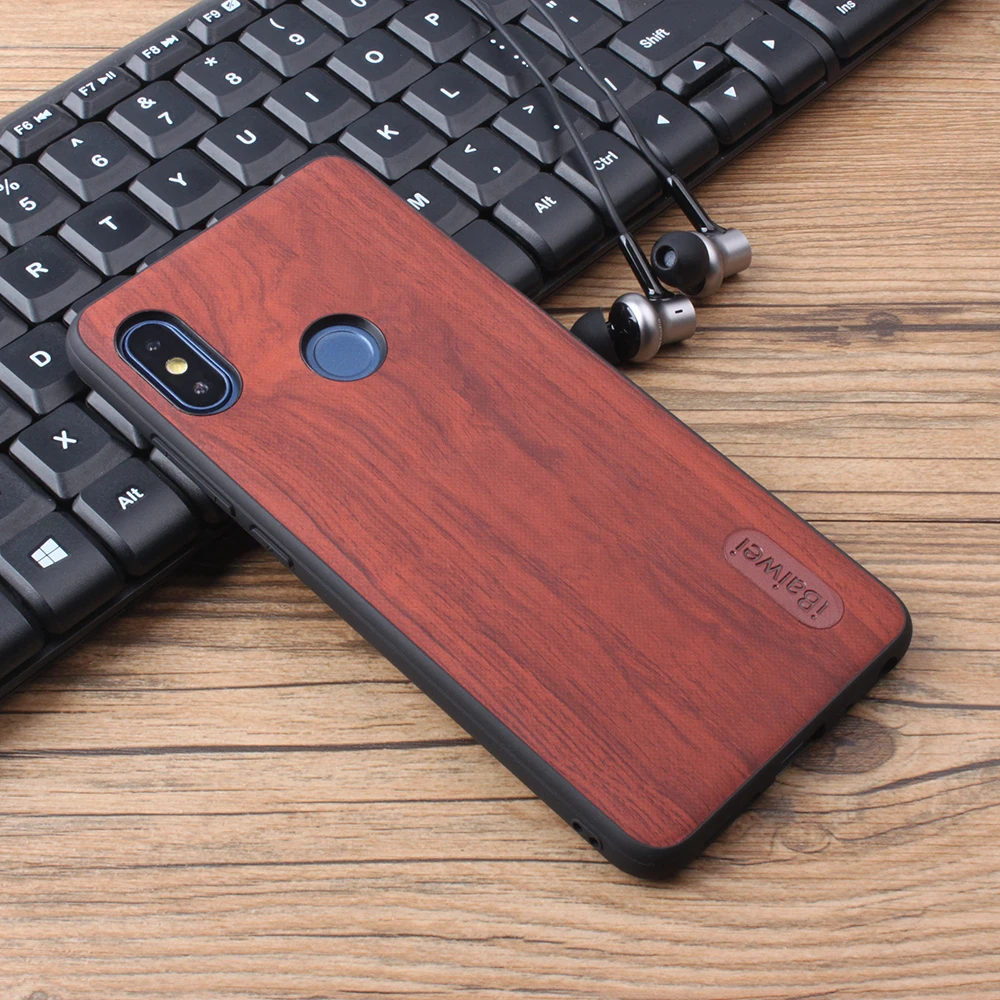 Retro Wood Grain Design Case For Xiaomi Redmi Note 7 Pro TPU Soft Edge &amp PC Back Cover 5 6 Protection |