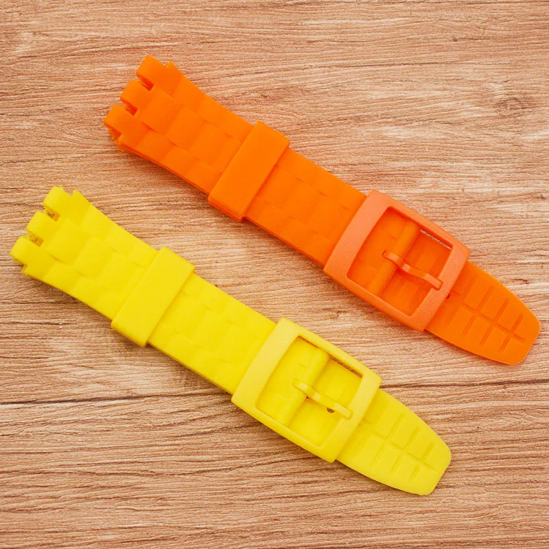 Аксессуары для часов силиконовый ремешок 21 мм Пряжка с язычком Swatch SUUB101 SUUW101 SUUO100