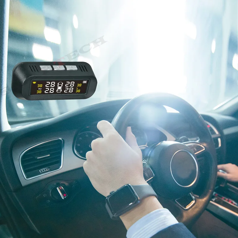 SMARTECH Solar Car tpms система контроля давления в шинах датчик с ЖК дисплеем