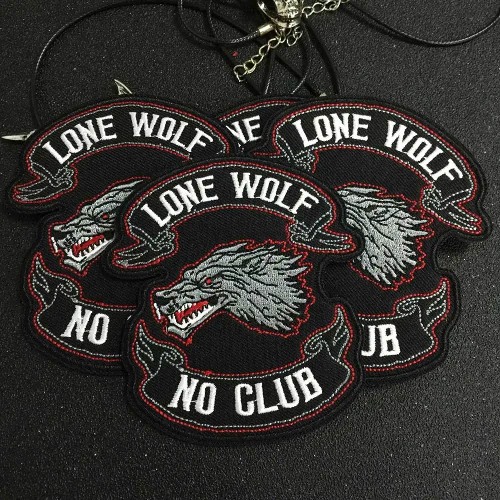 Байкерская нашивка LONE WOLF Байкерский значок без клубов с вышитым скелетом в стиле
