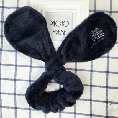 Funny big practical lovely sweet plush cat ears rabbit ears headband hair bands face makeup headband Video broadcast props - Цвет: rabbit navy