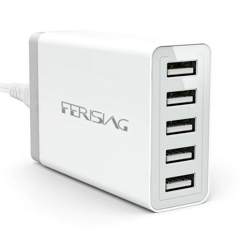 FERISING 5 портов настенный USB Адаптер зарядного устройства для США E.U. Разъем 5 V 8A* 5 для iPhone samsung Sony LG и т. д