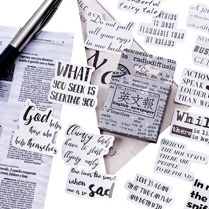 20 упаковок/партия английская газета Дневник украшения наклейки DIY планировщик