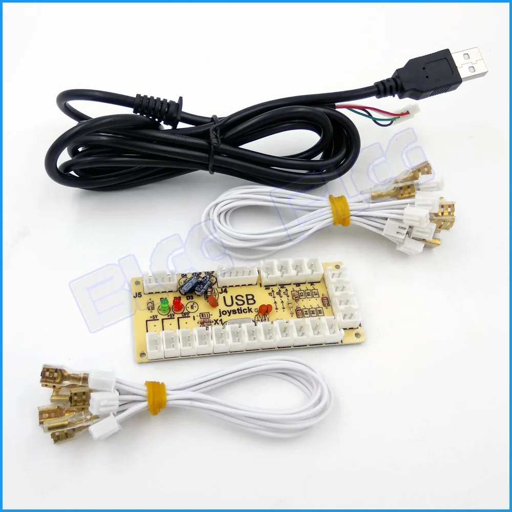 LED Аркады DIY части 2 x нулевой задержки USB энкодер + 2x4 8 Путь красочные Джойстики 20