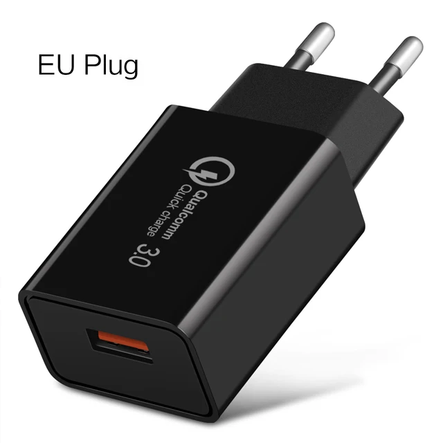 EU Plug Быстрое зарядное устройство USB Plus для Xiaomi Mi9 One Plus Oneplus 6t 6 5t Umidigi S3 pro Note9 Carregador Portatil Quick Charge 3,0 - Тип штекера: EU Plug