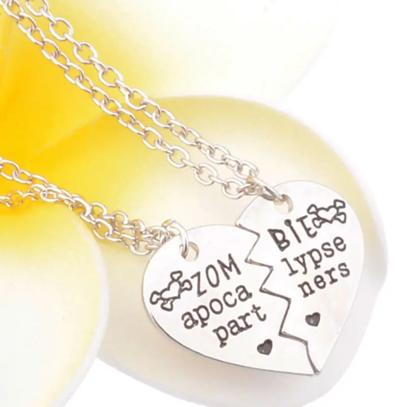 2PCs The Walking Dead Broken Heart &quotZombie Apocalypse Partners&quot Best Friends Friendship Gifts Jewelry Pendant Necklaces | Украшения