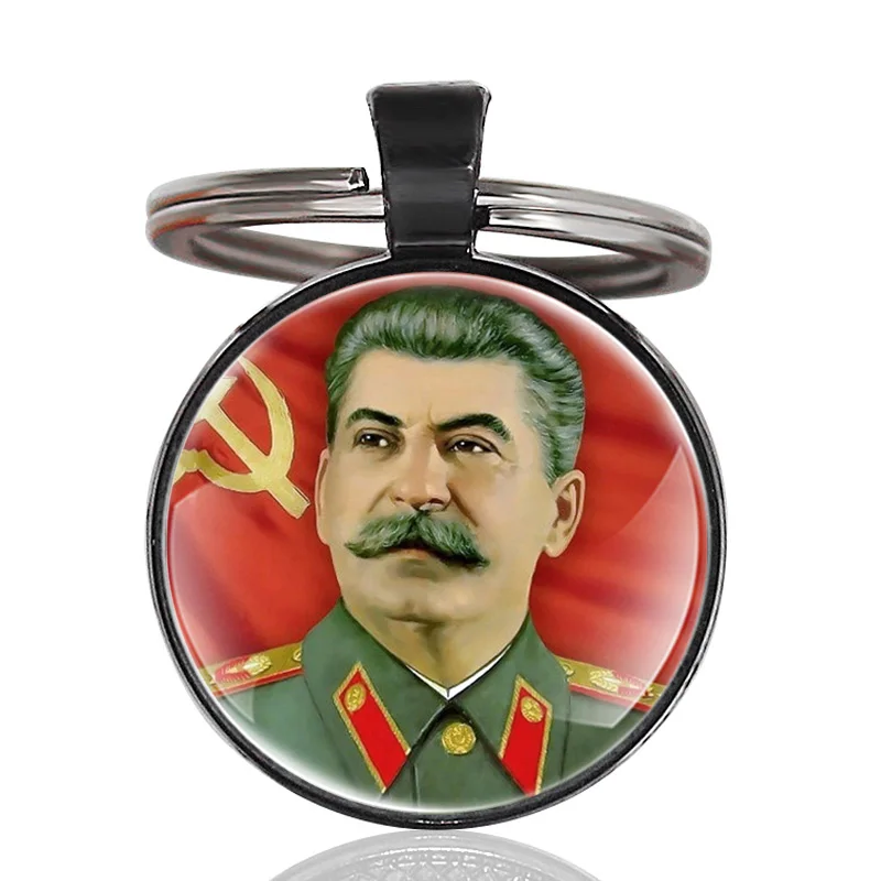 Black Классические брелки для ключей советских героев Сталина, винтажные брелки для мужчин и женщин, подарки - Цвет: Black