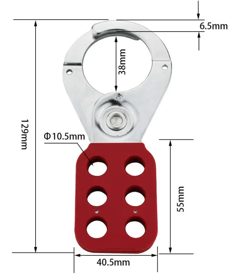 NT-H02 38mm hasp Промышленная безопасность, шестизвенная пряжка, замок, стальная пряжка, замок, оборудование, замок безопасности, энергетическая изоляция, отключение, обслуживание - Цвет: NT-H02 38mm hasp