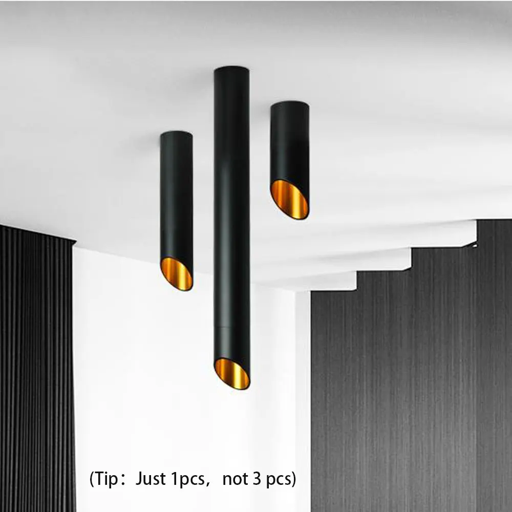 Black-Ceiling Лампа 60 мм светодиодный потолочный светильник шнур лампы GU10 7 Вт кухня компания настольная труба лампа столовая Бар Магазин счетчиков - Цвет корпуса: Black-Ceiling