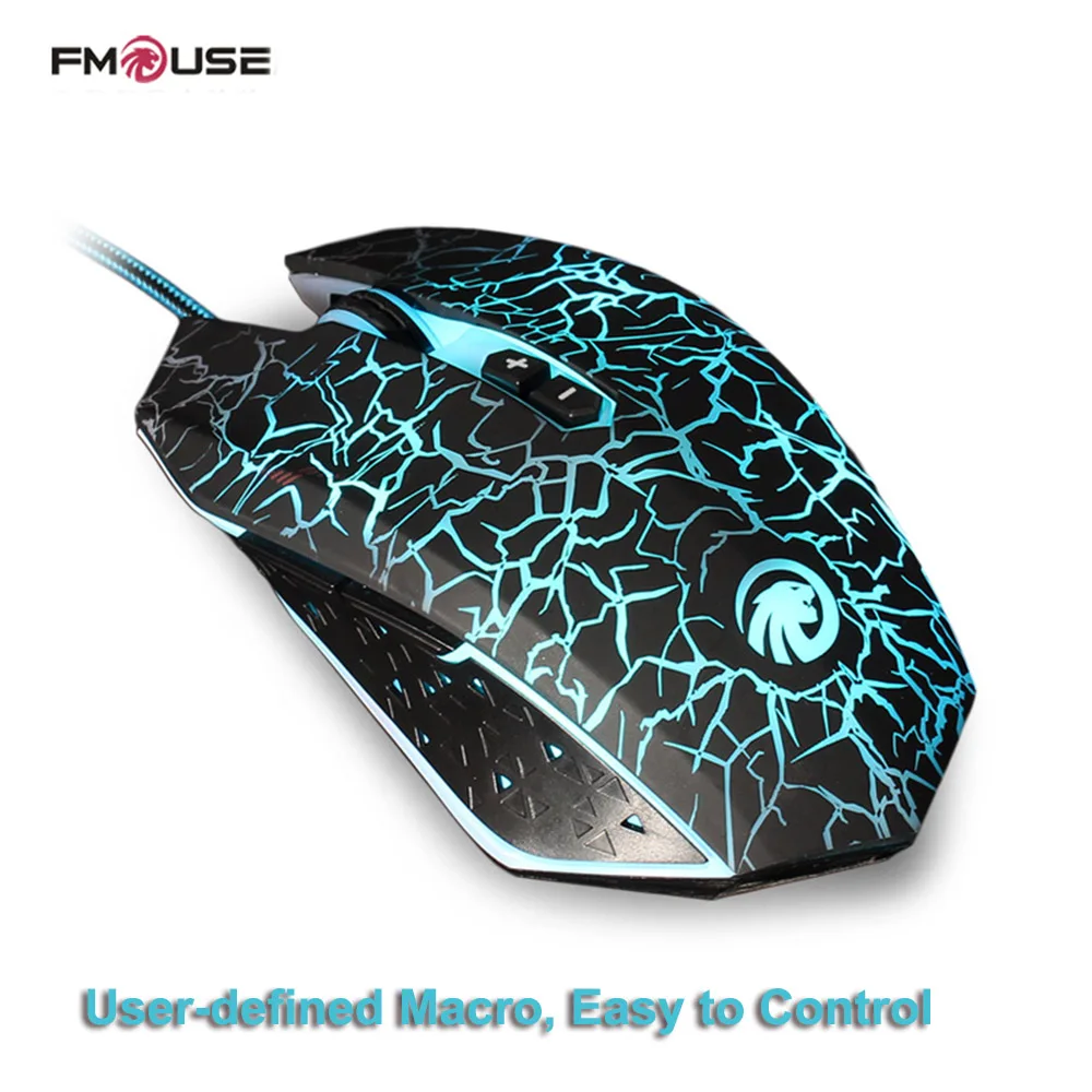 FMOUSE мышь Проводная игровая оптическая геймер для видеоигр RGB эргономичная