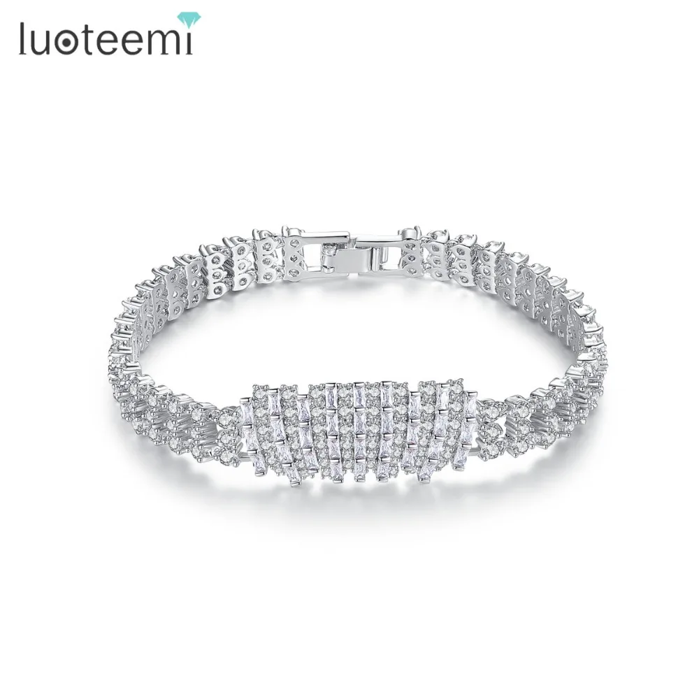 Luoteemi Роскошные Белое золото Цвет очаровательный браслет и для Для женщин Дамы