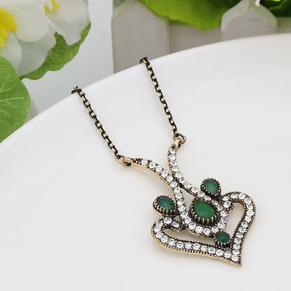 Женское ожерелье с подвеской в виде сердца под античное золото|bijoux fashion|floral