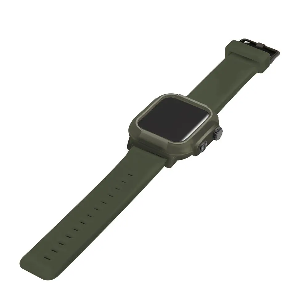 Водонепроницаемый ударопрочный чехол для Apple Watch Series 5 4 3 2 Мягкая силиконовая лента для iWatch Band 42 мм 44 мм ремешок