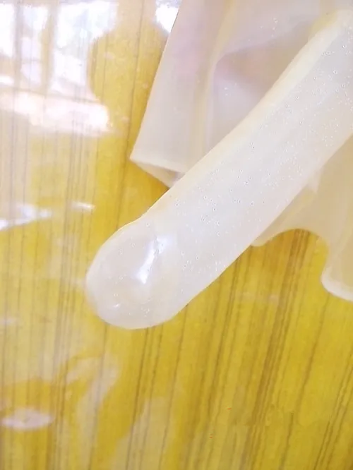 

Sexy Mens Transparent Latex Panties with Condom Rubber Underwear