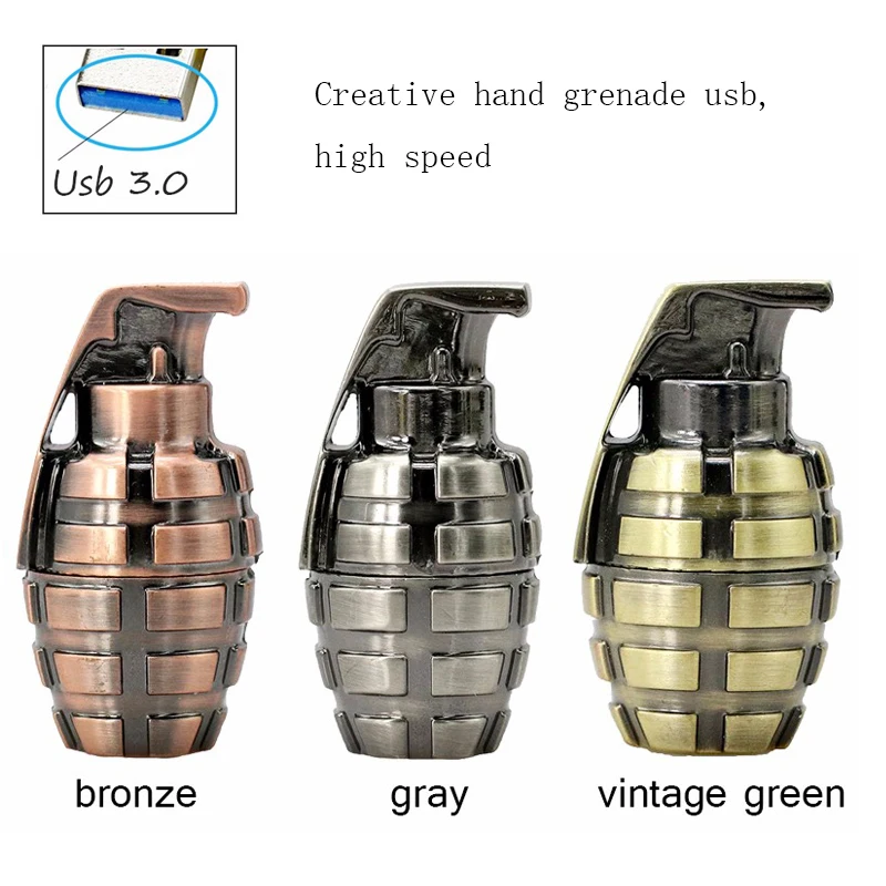 Мини Металл фоновая фотография в стиле ретро ручная граната USB флеш накопитель