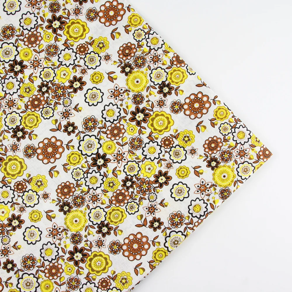 0,5 метров ширина 156 см желтая винтажная Цветочная печать обычная хлопчатобумажная ткань для домашнего текстиля пэчворк стеганые ткани 0,5 метров ширина 156 см желтая винтажная Цветочная печать обычная хлопчатобумажная ткань для домашнего текстиля пэчворк стеганые ткани