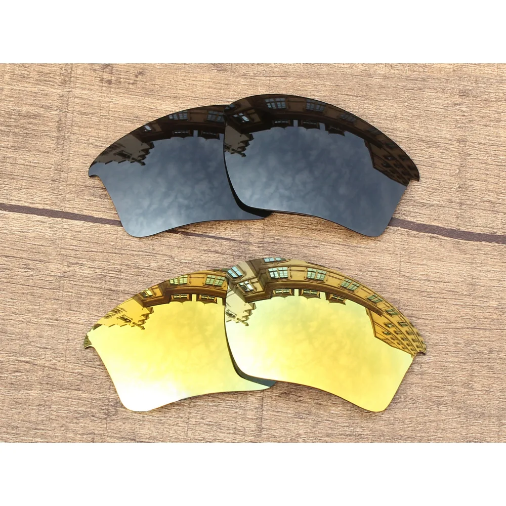 

Vonxyz 2 Pairs Stealth Black & 24K Mirror Polycarbonate Replacement Lenses for-Oakley Half Jacket 2.0 XL Frame