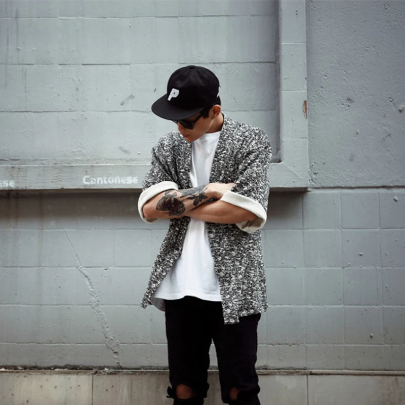 Новая Мода Хип-Хоп Уличной Кимоно Рубашка Японский Noragi Стиле Кардиган Kanye West